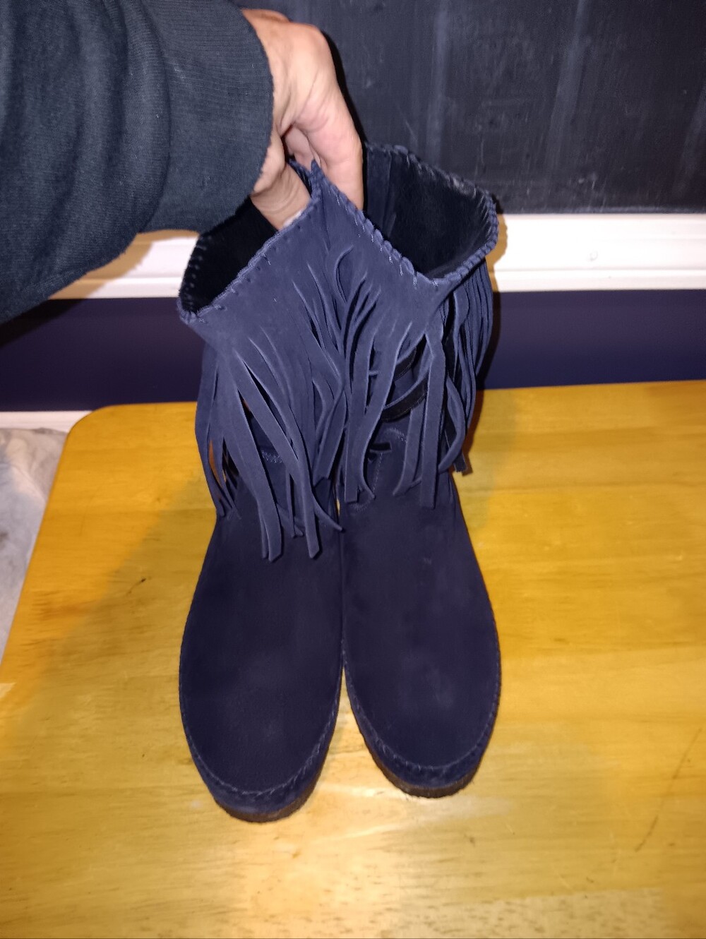 Daniela Fargion Suede Tassle Boots Size 11